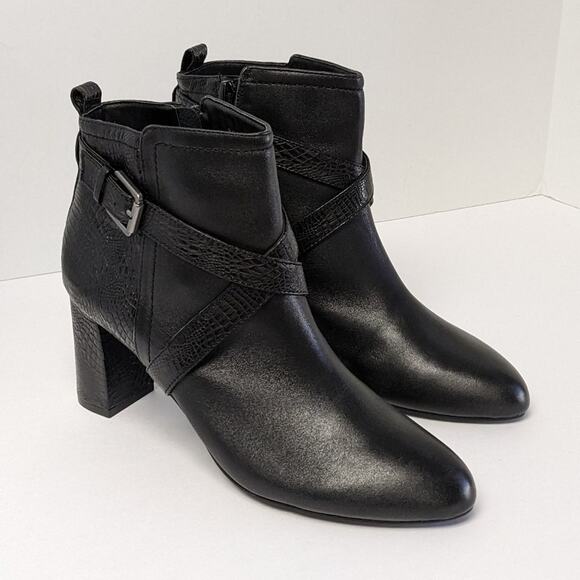David Tate Inspire Ankle Booties, Black Leather, Women's 9 M - Picture 1 of 5